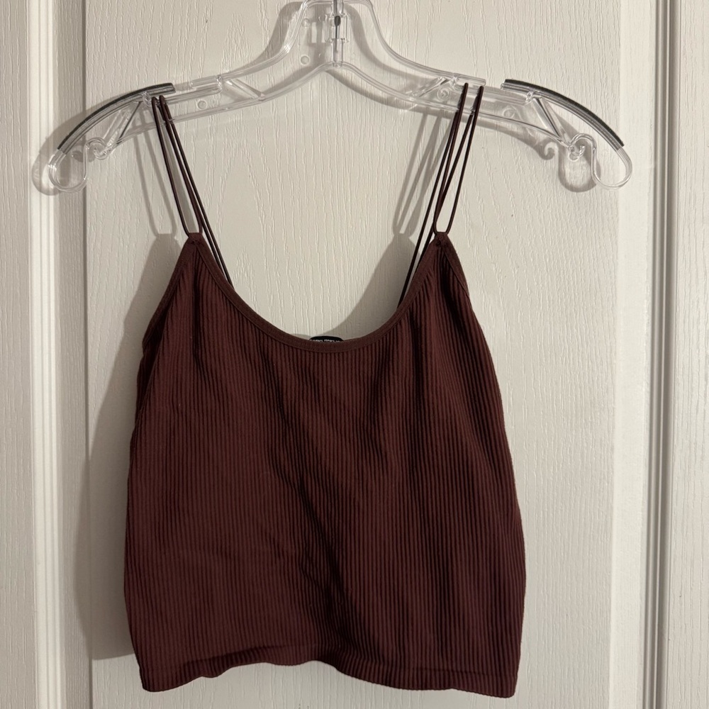 🔥 Zara Chocolate Ribbed Camisole
